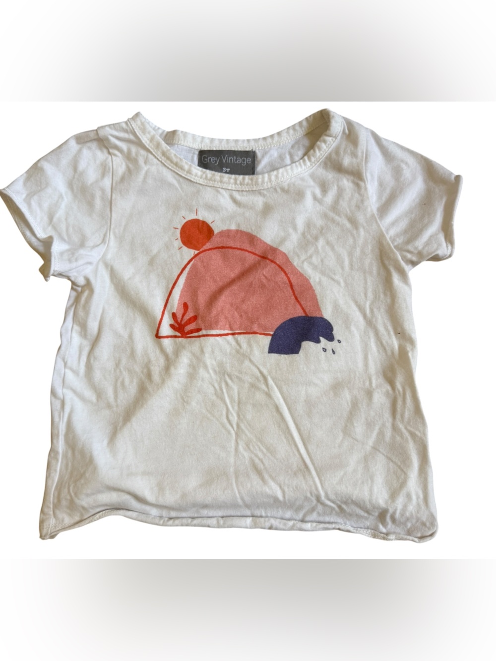 Miki Miette White Tee with Coral and Orange Graphic and bow shorts - Picture 2 of 7